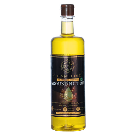 Chenni Gold - Cold Pressed Groundnut Oil | Aflatoxin free | Monocultivar | UNREFINED | Single Press