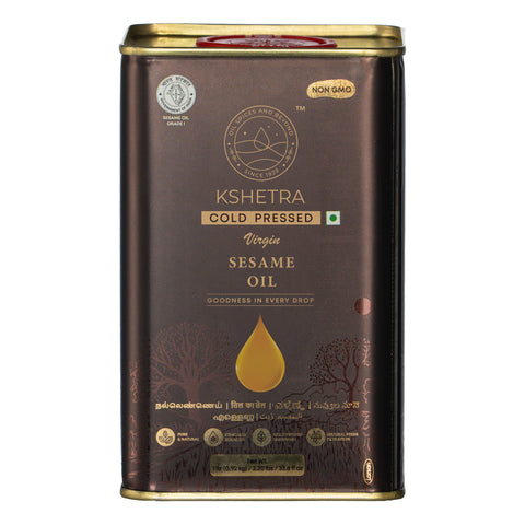 Kshetra - Cold Pressed Virgin Sesame Oil / Gingelly Oil | Aflatoxin free | Monocultivar| UNREFINED