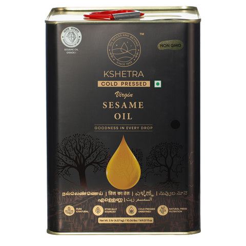 Kshetra - Cold Pressed Virgin Sesame Oil / Gingelly Oil | Aflatoxin free | Monocultivar| UNREFINED