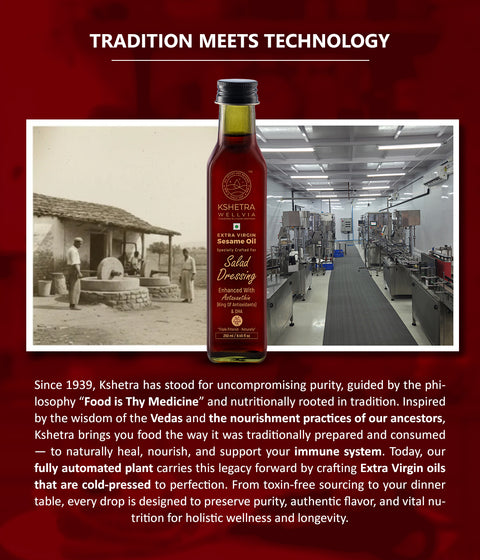 Extra Virgin Salad Dressing Sesame Oil enriched with Astaxanthin(King of Anti Oxidants) & DHA