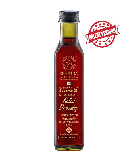 Extra Virgin Salad Dressing Sesame Oil enriched with Astaxanthin(King of Anti Oxidants) & DHA