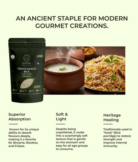 Thooyamalli Rice - Unpolished Ancient Indian Rice